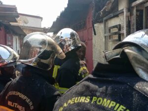Incendie à Vridi Port-Bouët, causé par le gaz.