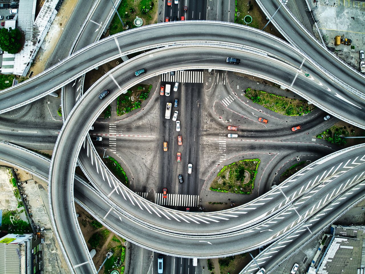 Mastering the First Impression: Your intriguing post title goes here Drone shot of a complex highway interchange in Abidjan, showcasing modern urban infrastructure.